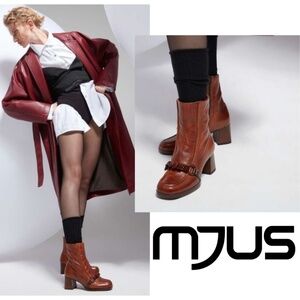 MJUS Verba Italian Leather Ankle Boot with Penny Detail Size EU41/US10